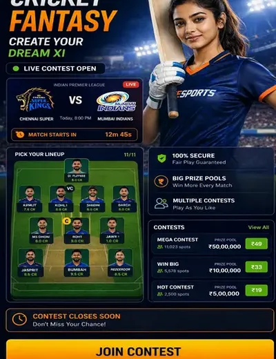 Come (come win) fantasy cricket & matchday visual 3